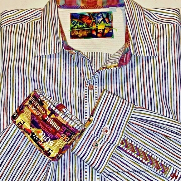 Robert Graham Other - Robert Graham Cotton Multicolor Striped Knowledge Wisdom Truth Dress Shirt